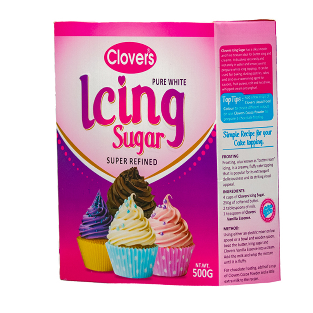 CLOVERS ICING SUGAR BOX PACKET 500G – Triclover Industries