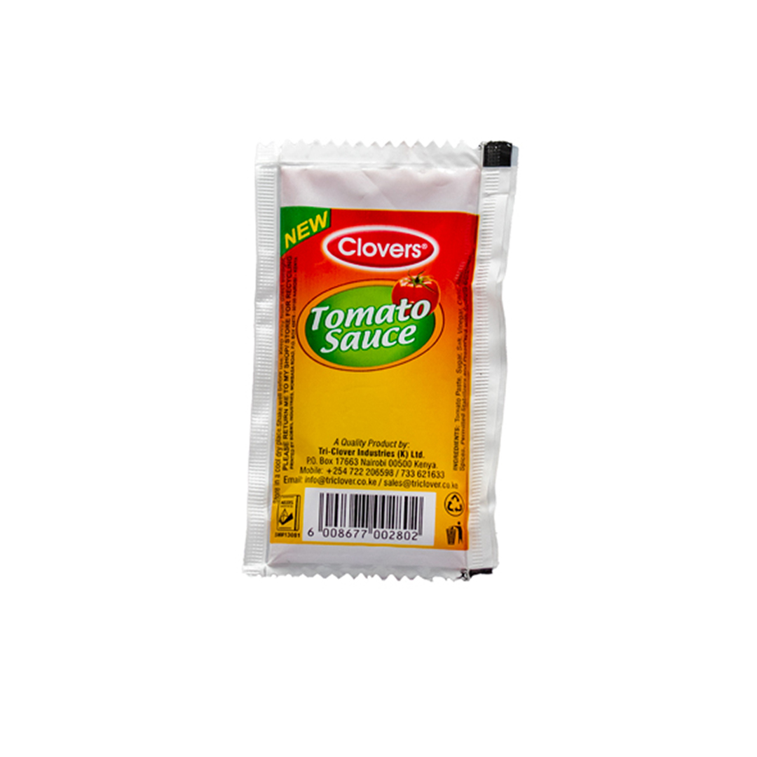 CLOVERS TOMATO SAUCE SACHETS 20G Triclover Industries clovers-tomato-sauce-sachets-20g-triclover-industries